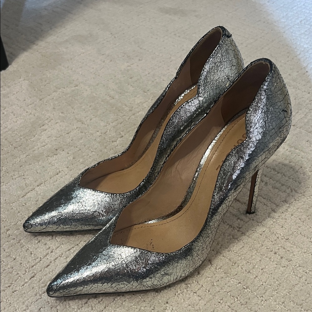Schutz Silver Stiletto Heels